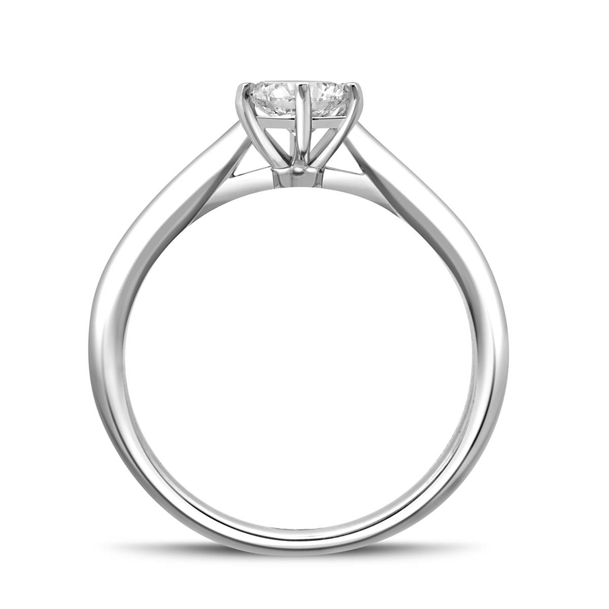 Помолвочное  кольцо из платины с бриллиантом (049245)