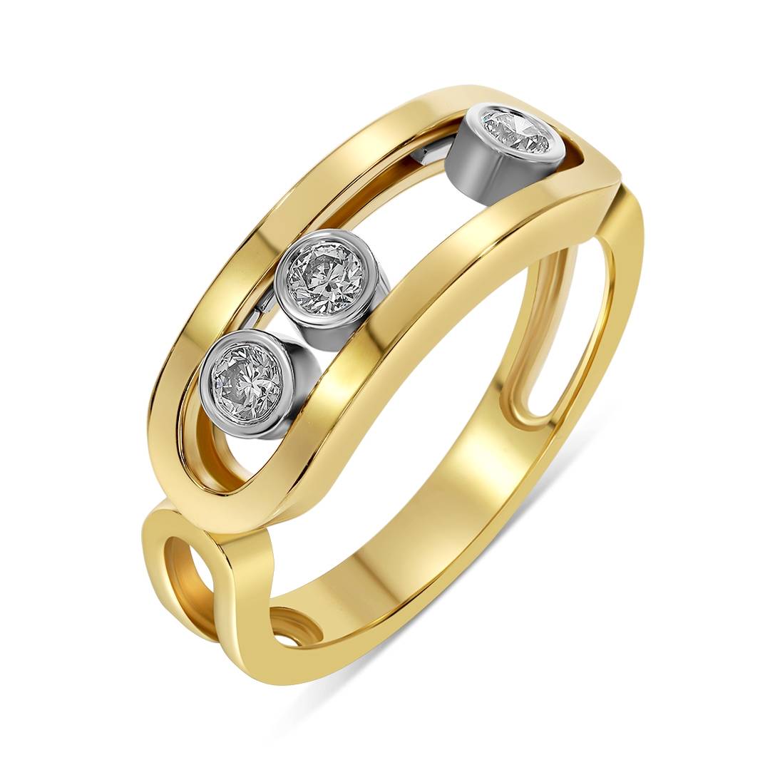 Кольцо из жёлтого золота с бриллиантами (061553)