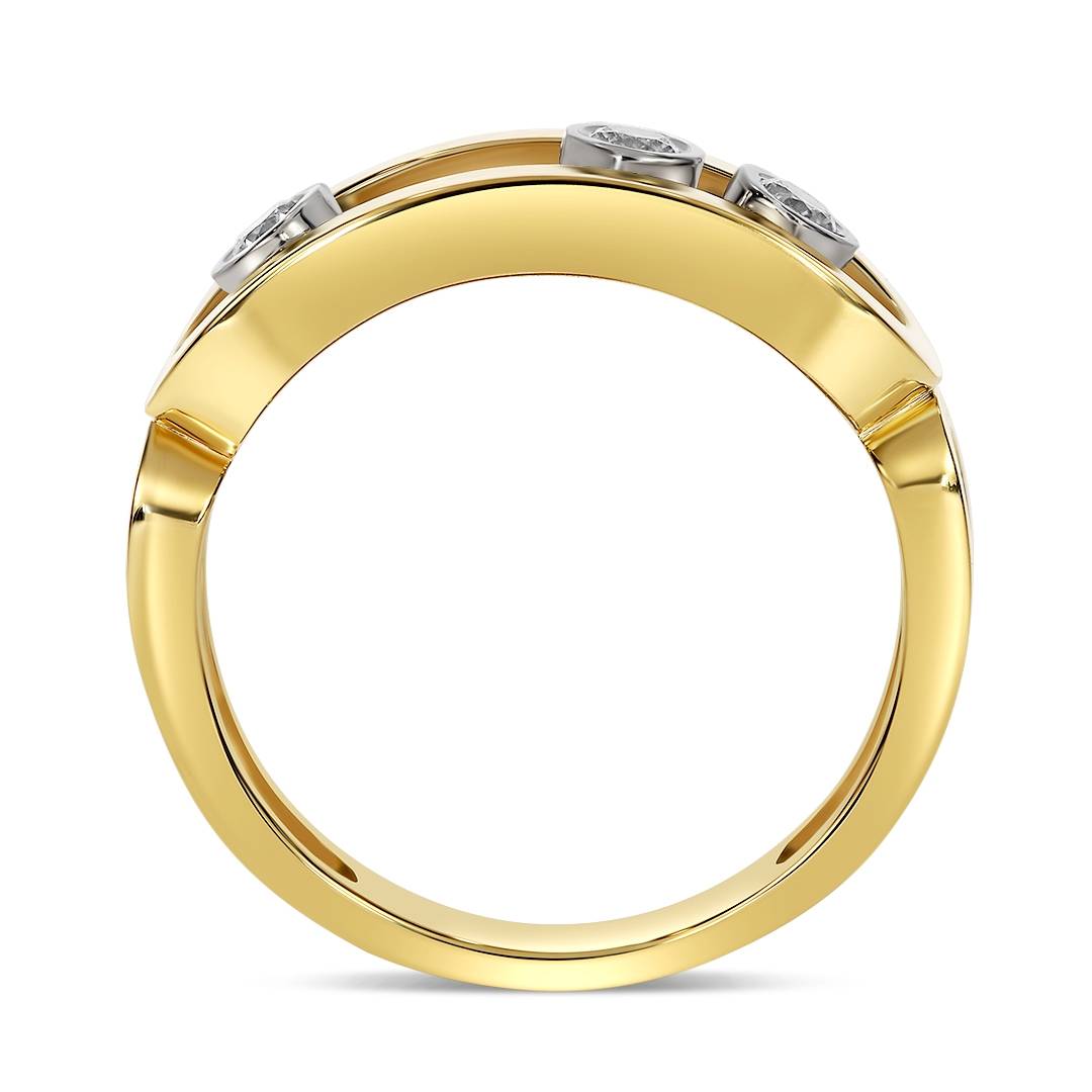 Кольцо из жёлтого золота с бриллиантами (061553)