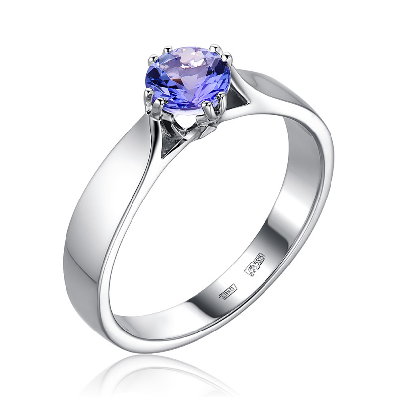 Помолвочное кольцо из белого золота с танзанитом (053051)
