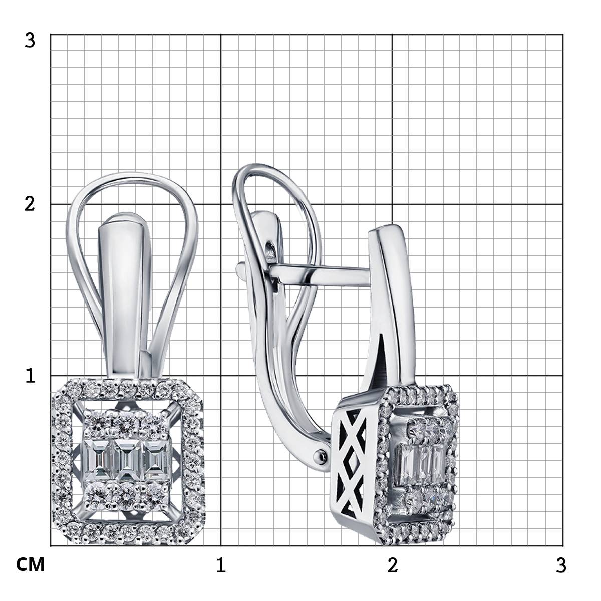 Серьги из белого золота с бриллиантами (055824)
