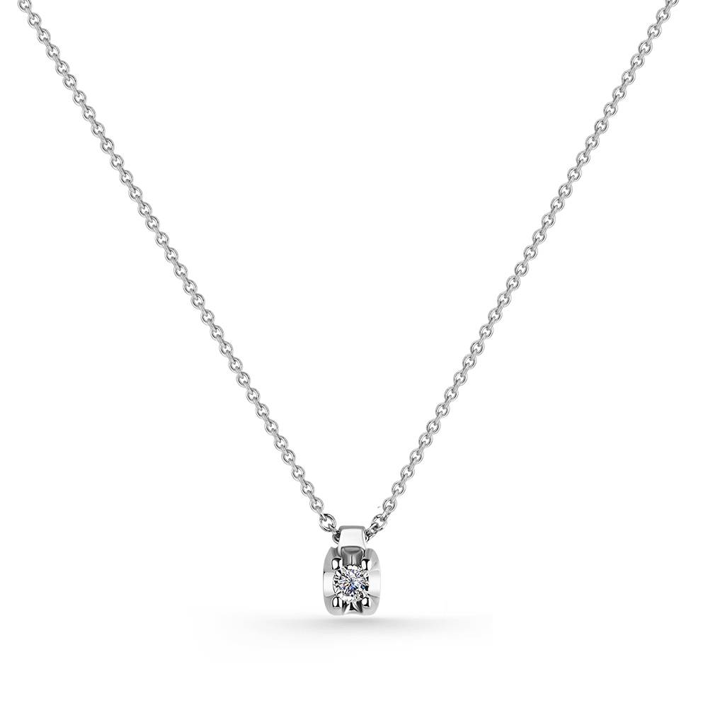 Колье из белого золота с бриллиантом (052692)