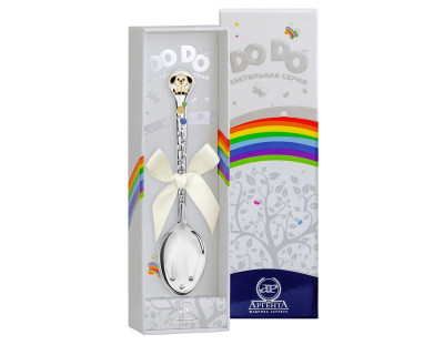 Ложка детская из серебра 925 пробы с эмалью (042392)