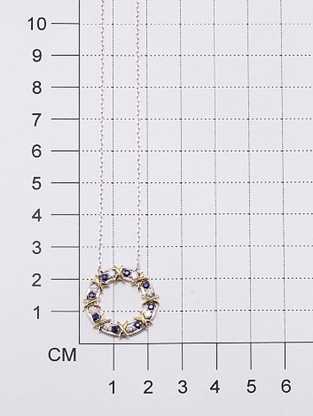 Колье из комбинированного золота с бриллиантами и сапфирами (050231)