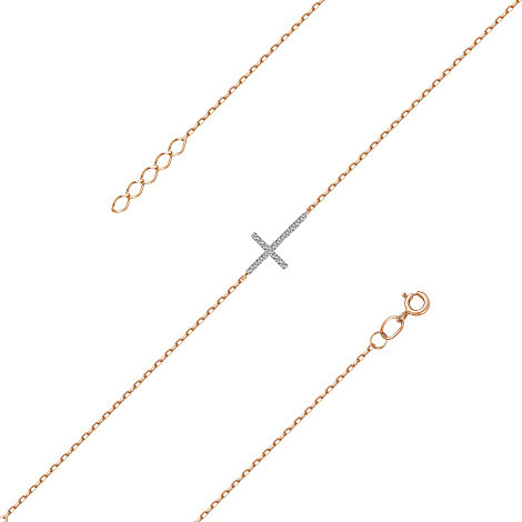 Браслет из красного золота с бриллиантами (050580)