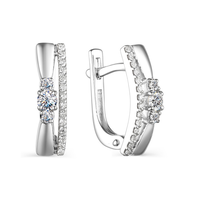 Серьги из белого золота с бриллиантами (042614)