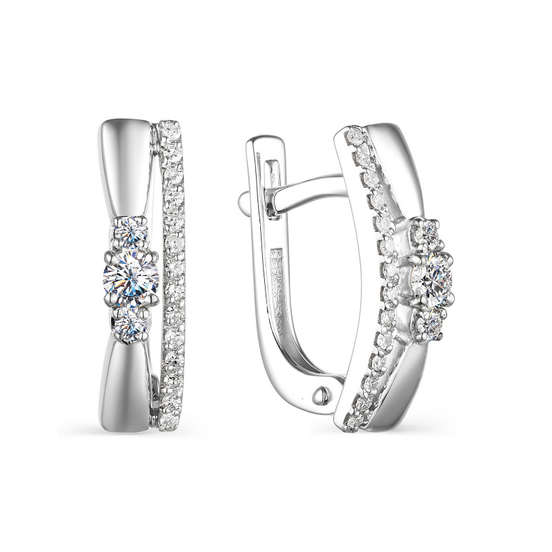 Серьги из белого золота с бриллиантами (042614)