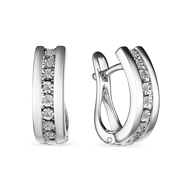 Серьги из белого золота с бриллиантами (046048)