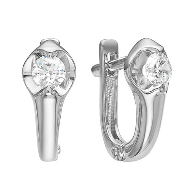 Серьги из белого золота с бриллиантами (039896)