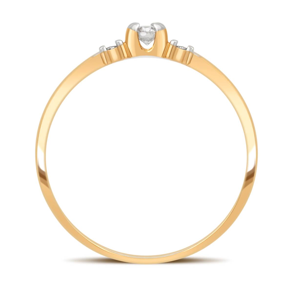 Помолвочное кольцо из жёлтого золота с бриллиантами (032723)