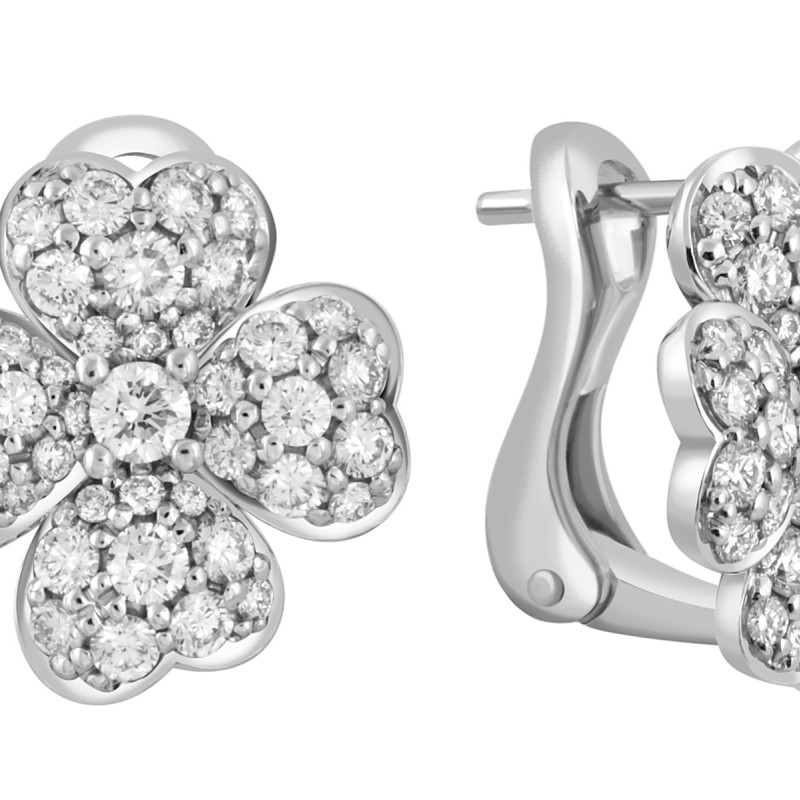 Серьги из белого золота с бриллиантами (046914)