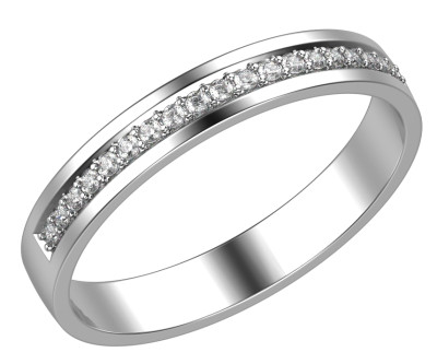 Обручальное кольцо из платины с бриллиантами (057987)