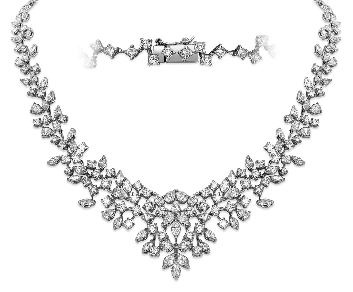 Эксклюзивное колье с бриллиантами из платины (003510)