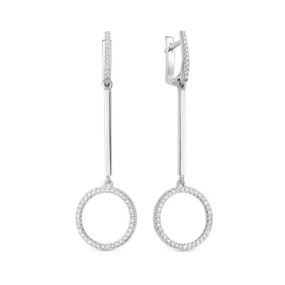 Серьги из белого золота с бриллиантами (043070)
