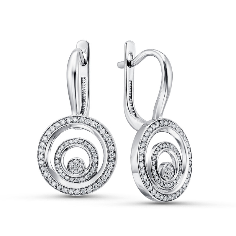 Серьги из белого золота с бриллиантами (056120)