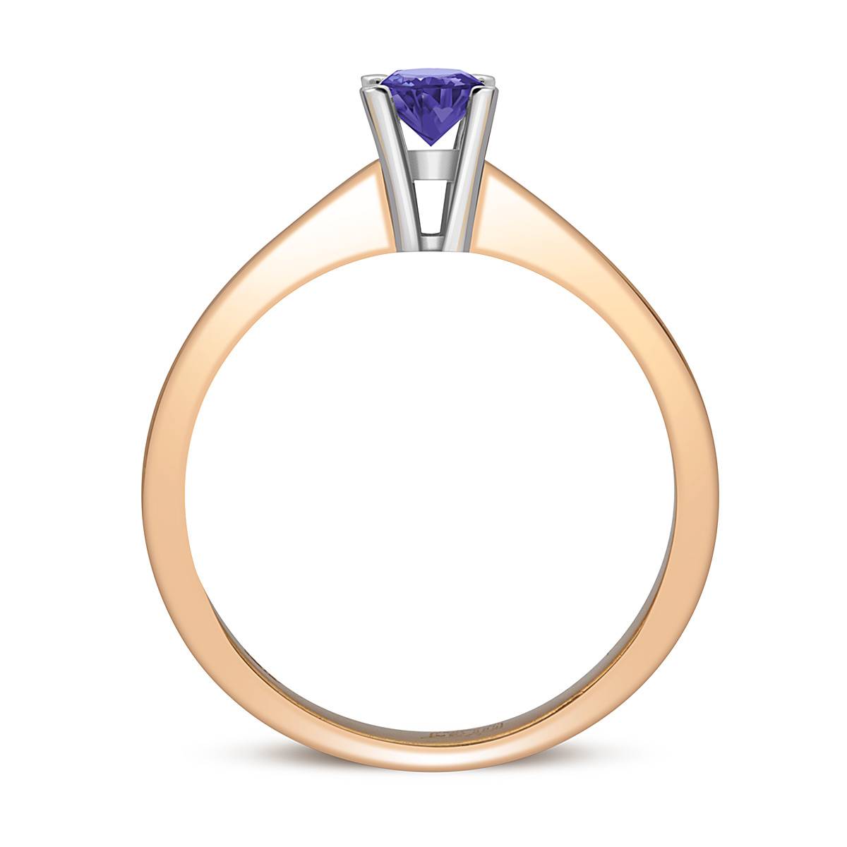 Помолвочное кольцо из комбинированного золота с танзанитом (045276)