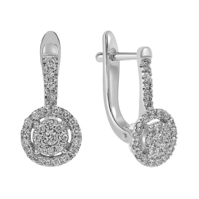 Серьги из белого золота с бриллиантами (039589)