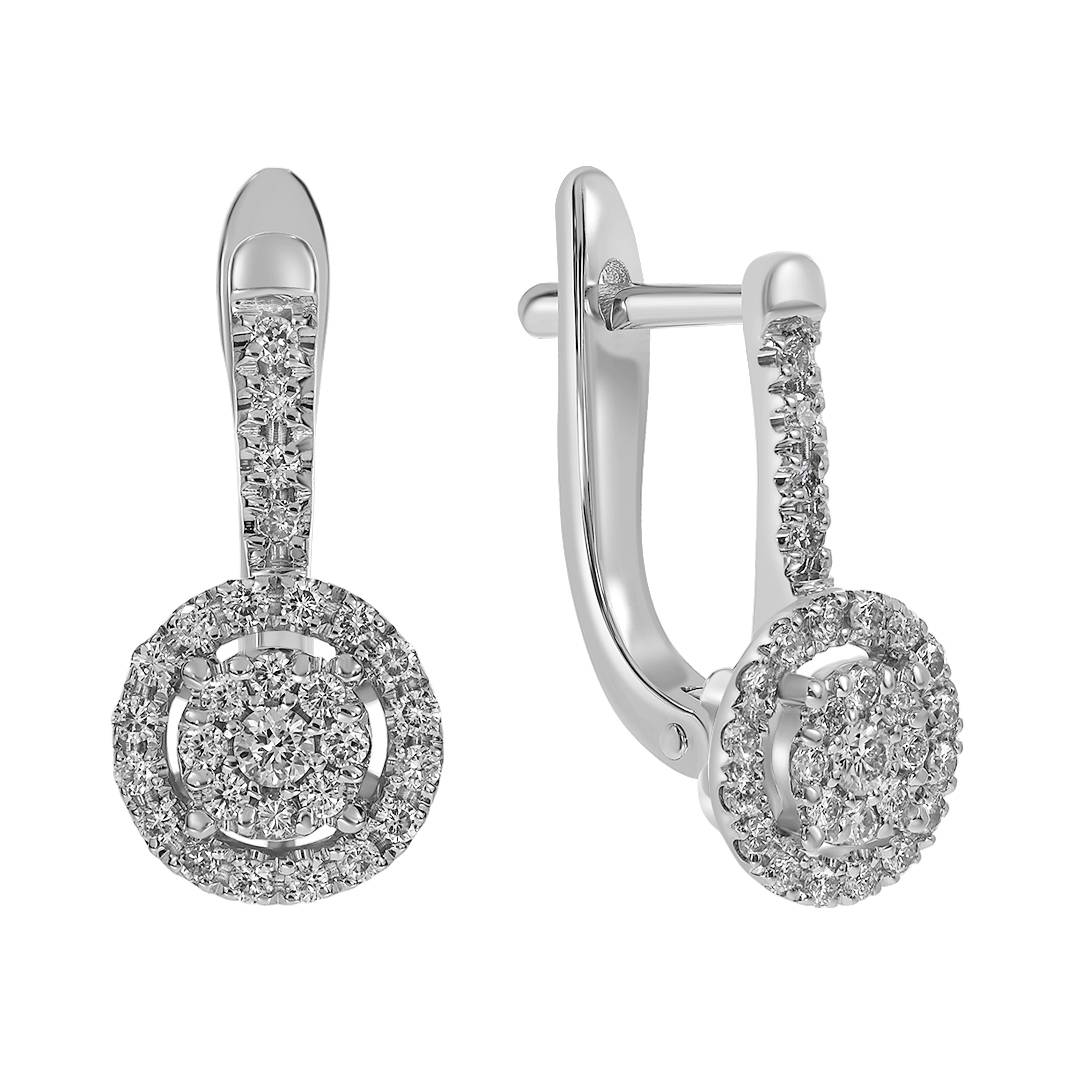 Серьги из белого золота с бриллиантами (039589)