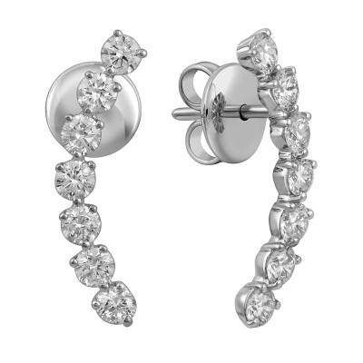 Серьги из белого золота с бриллиантами "Crivelli" (052625)