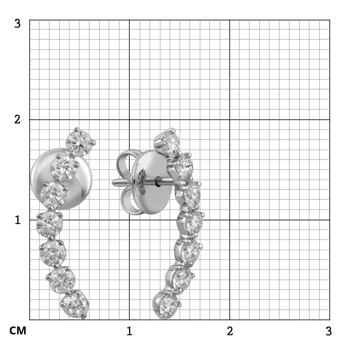 Серьги из белого золота с бриллиантами 