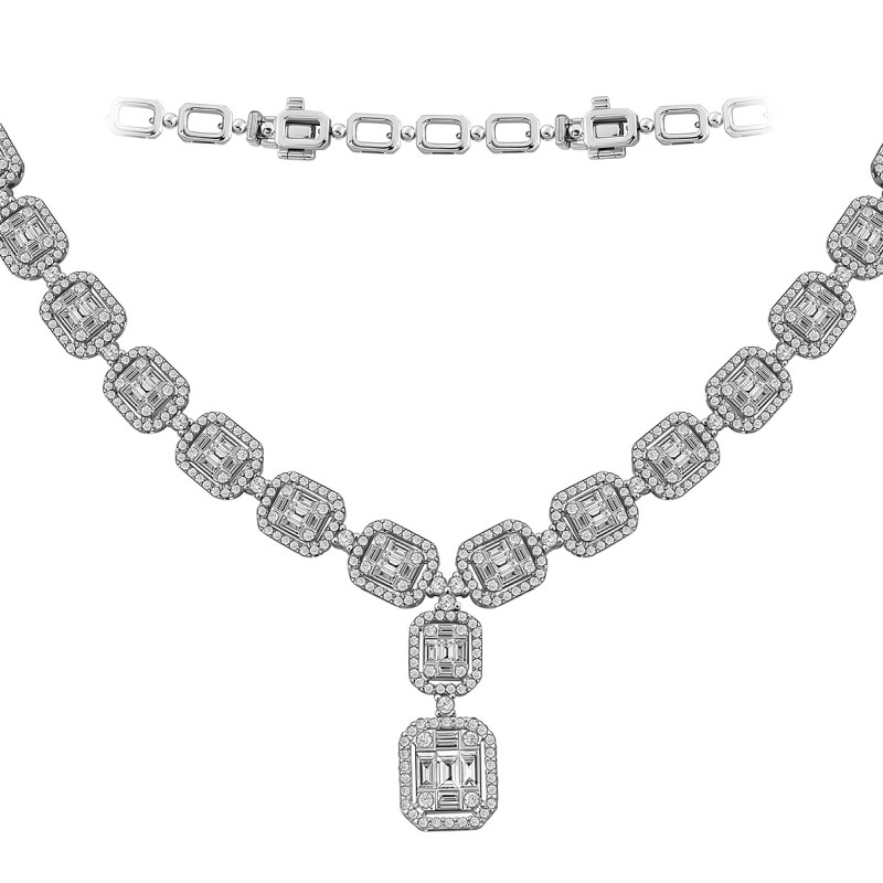 Колье из белого золота с бриллиантами (046900)