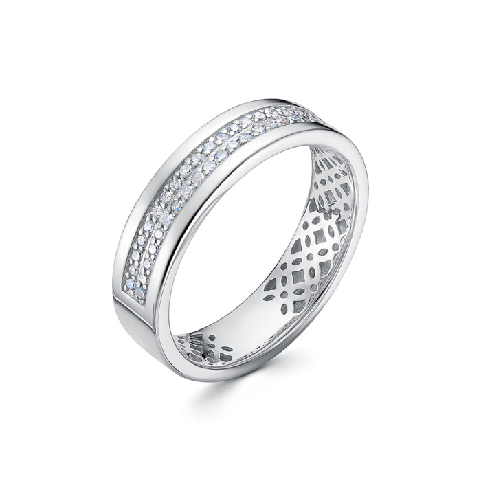 Обручальное кольцо из белого золота с бриллиантами (054195)