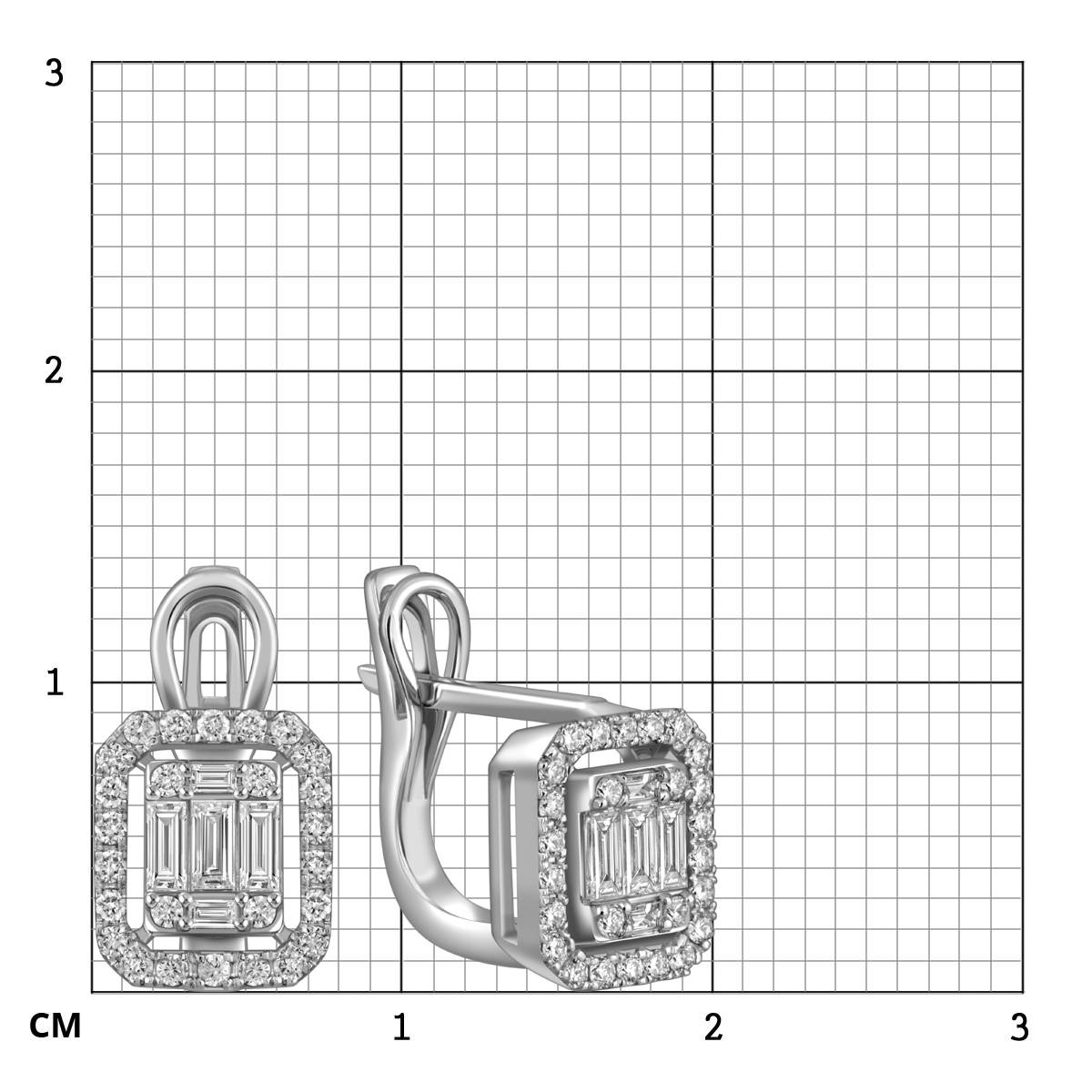 Серьги из белого золота с бриллиантами (051564)