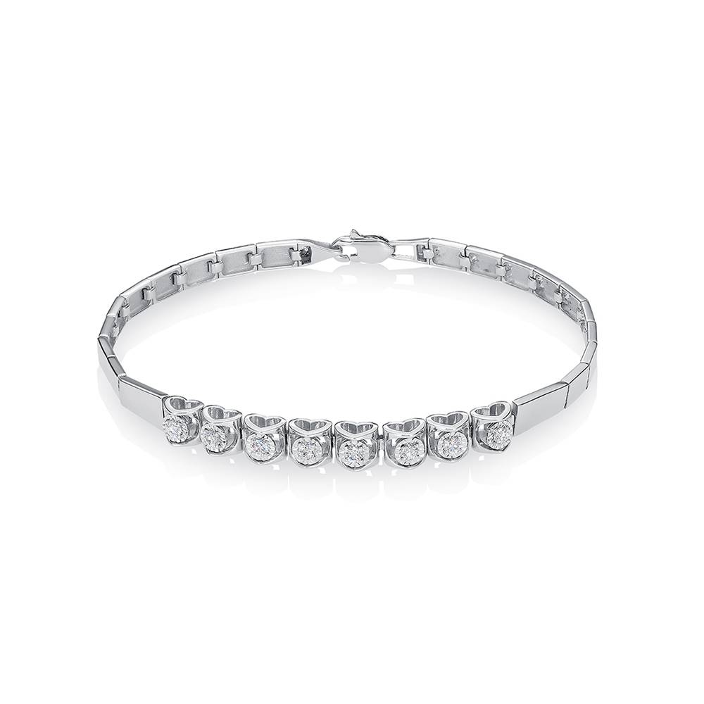 Браслет из белого золота с бриллиантами (062510)