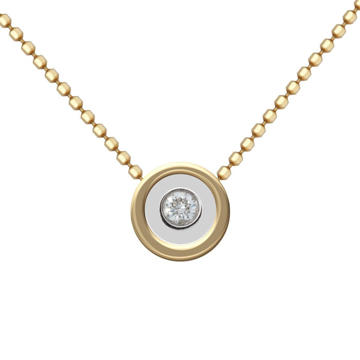 Колье из комбинированного золота с бриллиантом (013632)