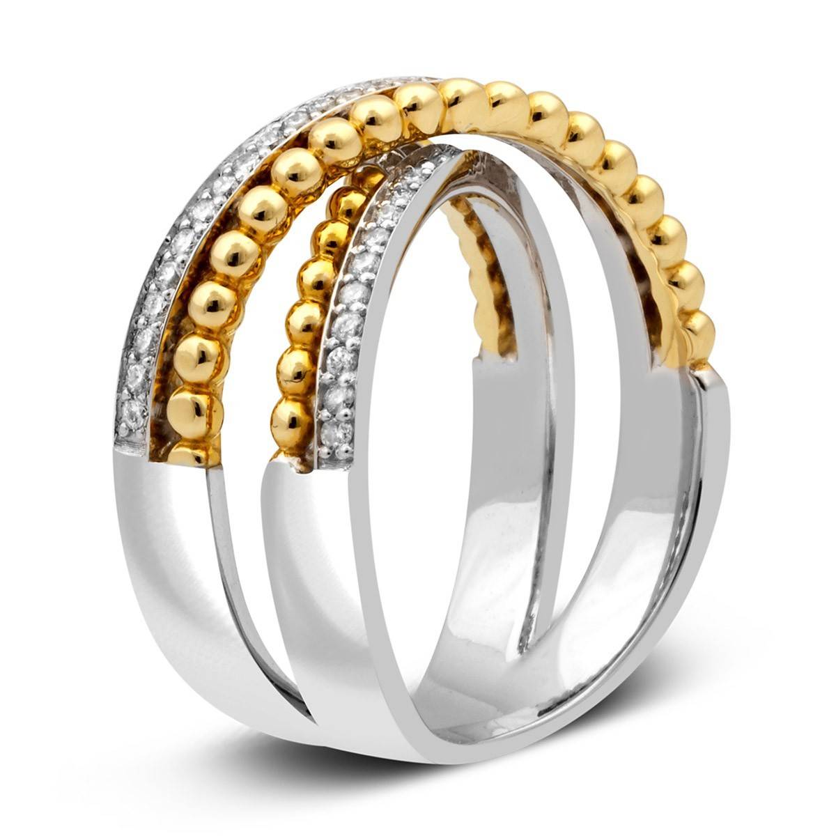 Кольцо из комбинированного золота с бриллиантами (025360)