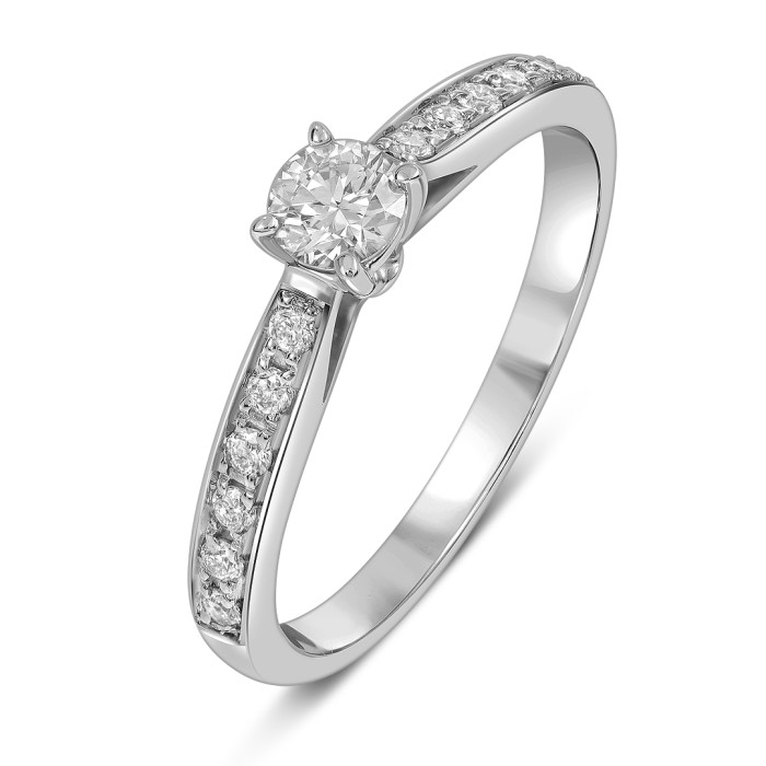 Помолвочное кольцо из белого золота с бриллиантами (042945)