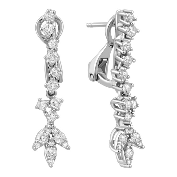Серьги из белого золота с бриллиантами (039447)