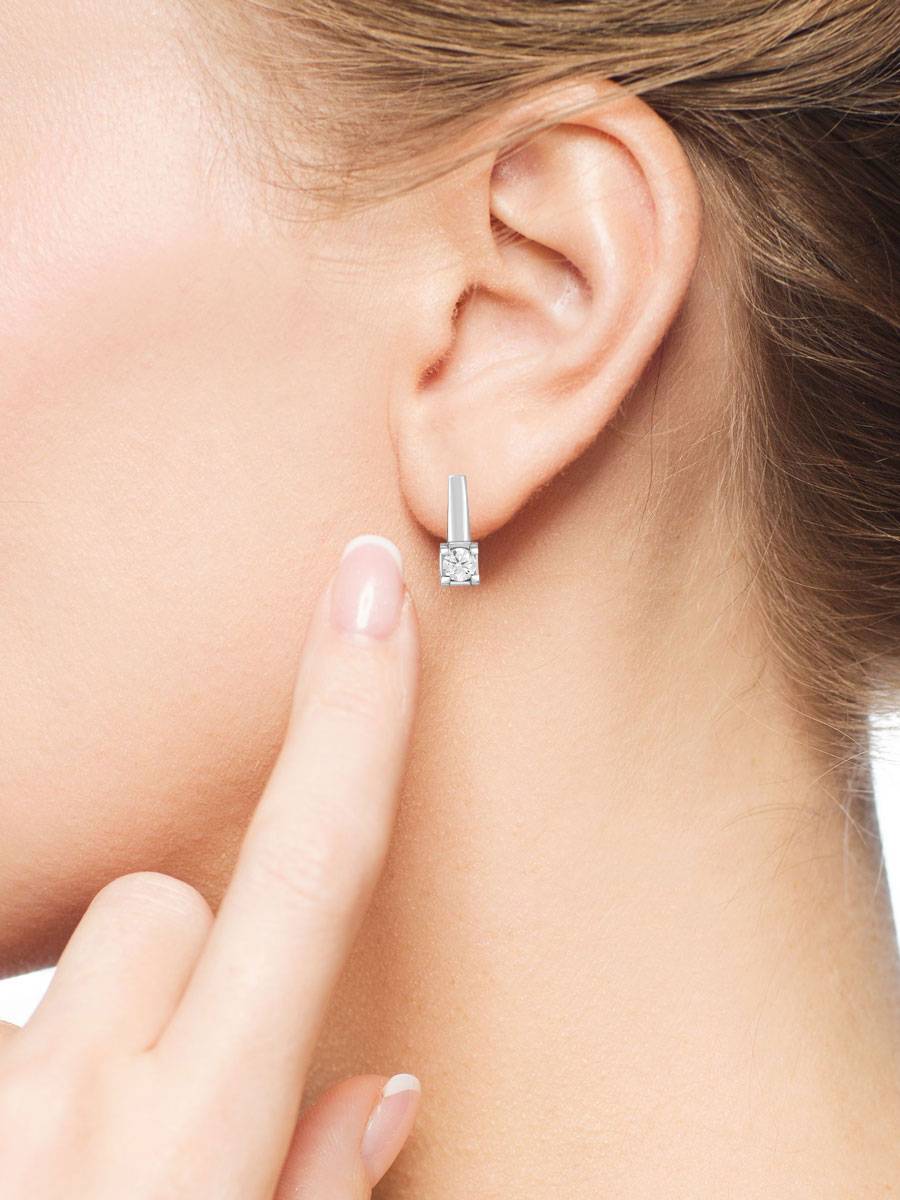 Серьги из белого золота с бриллиантами (042502)