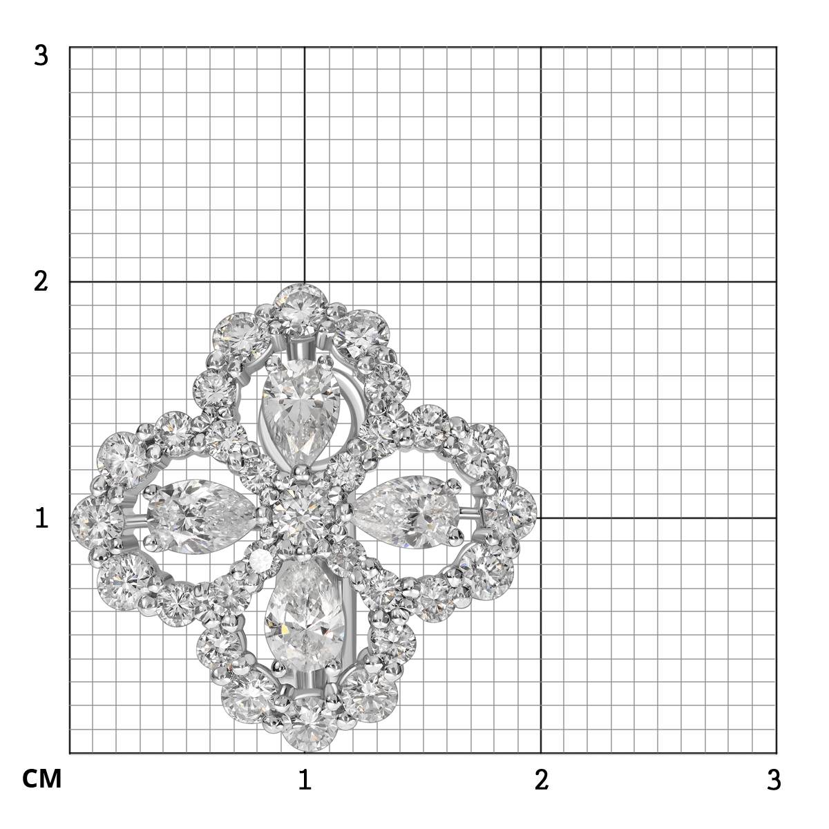 Серьги из белого золота с бриллиантами (059095)