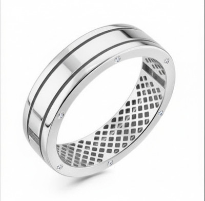 Обручальное кольцо из белого золота с бриллиантами (054293)