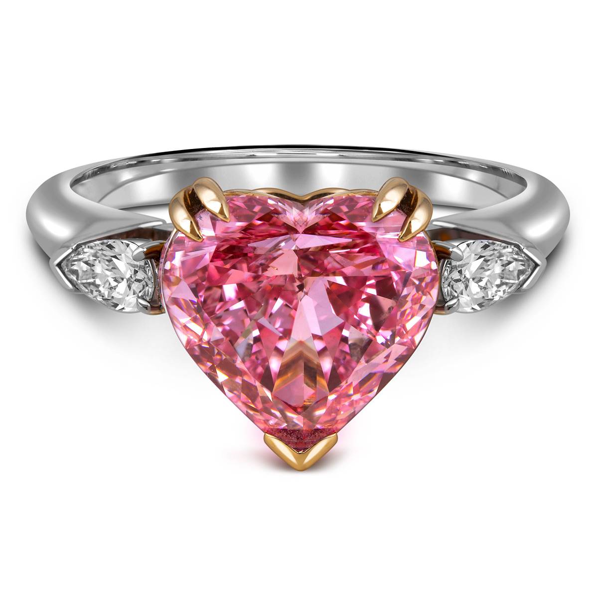 Помолвочное кольцо с розовым бриллиантом 