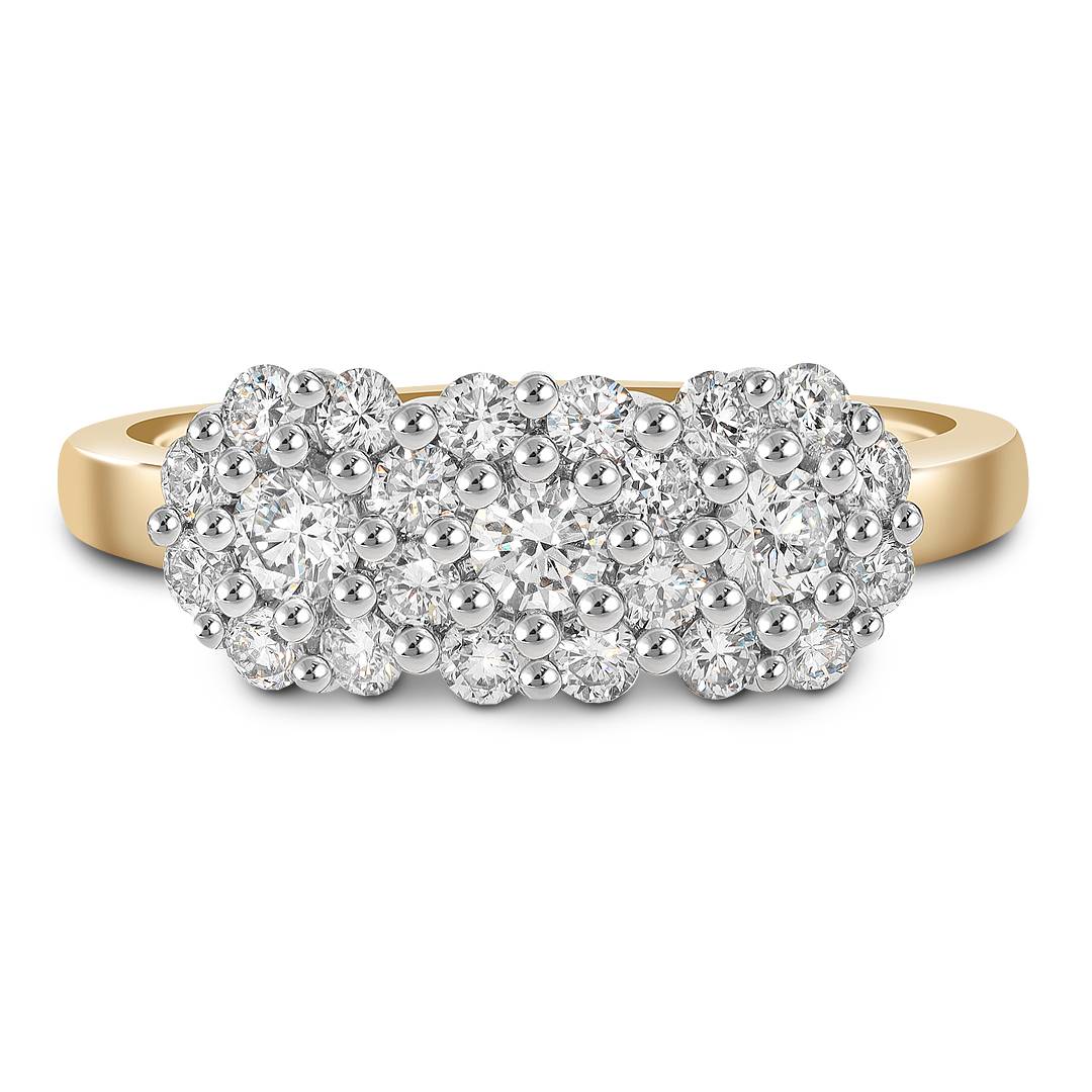 Кольцо из жёлтого золота с бриллиантами (052365)