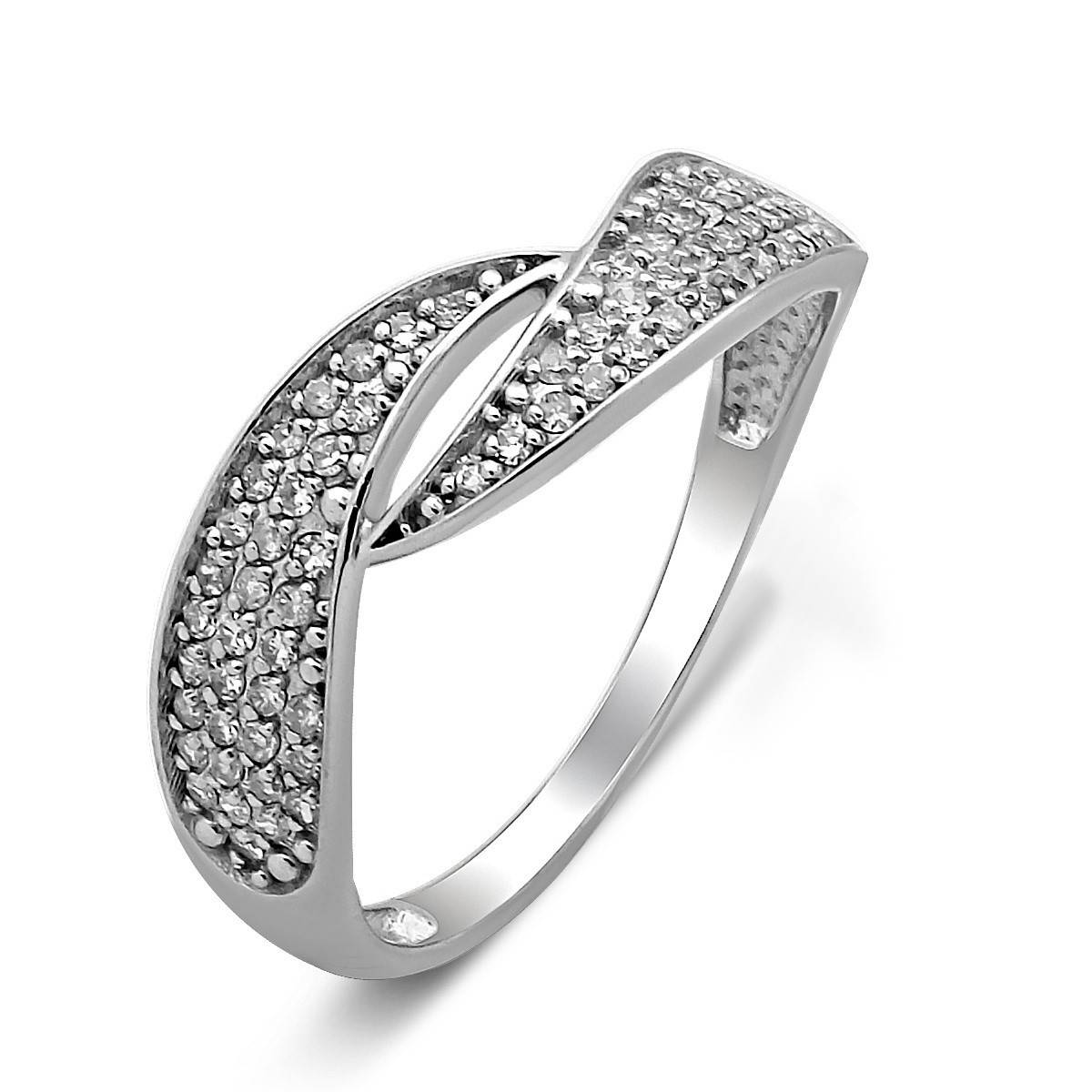 Кольцо из белого золота с бриллиантами (028522)