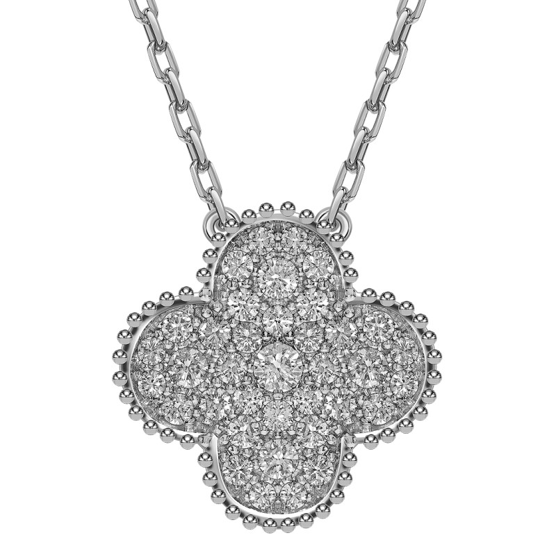 Колье из белого золота с бриллиантами (052043)