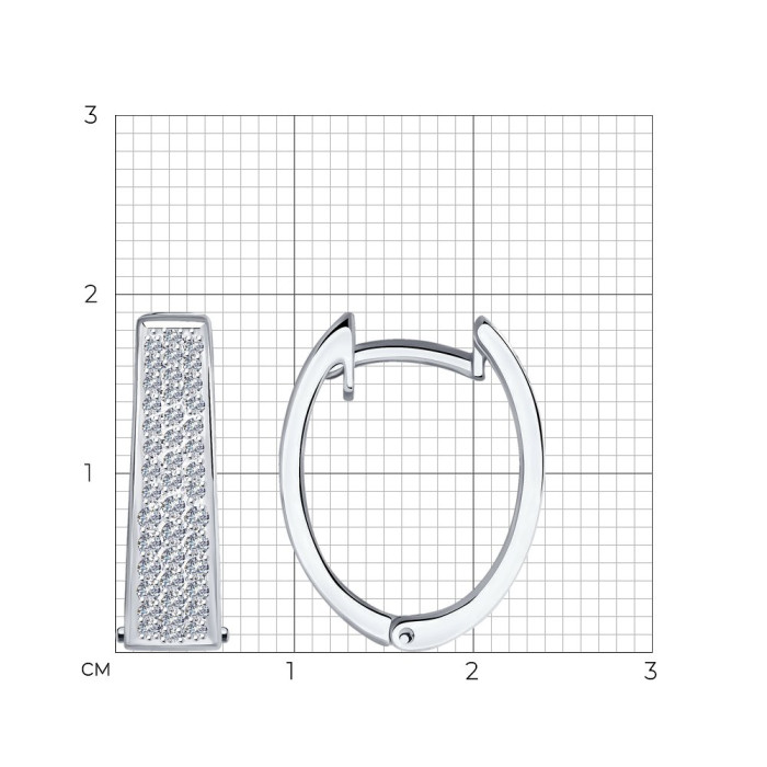 Серьги из белого золота с бриллиантами (047394)