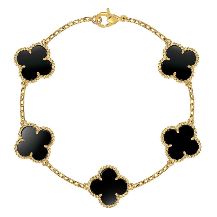 Браслет из белого золота с ониксом (052039)