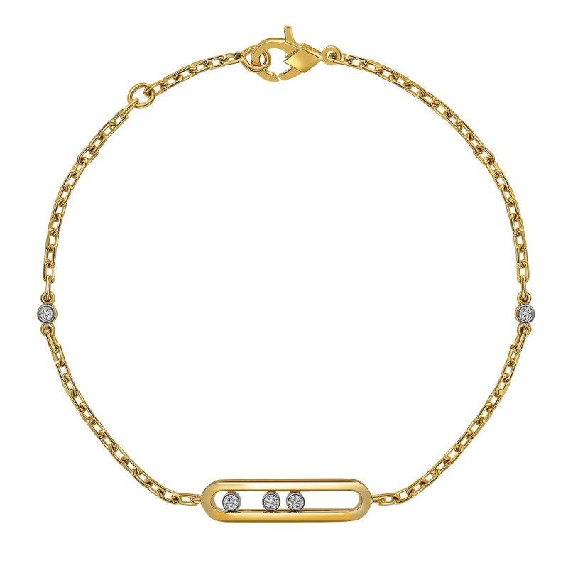 Браслет из жёлтого золота с бриллиантами (061566)