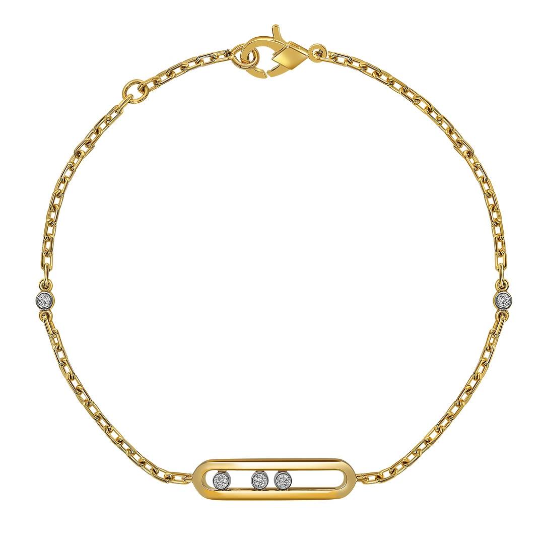 Браслет из жёлтого золота с бриллиантами (061566)