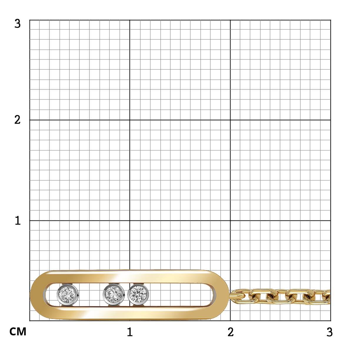 Браслет из жёлтого золота с бриллиантами (061566)
