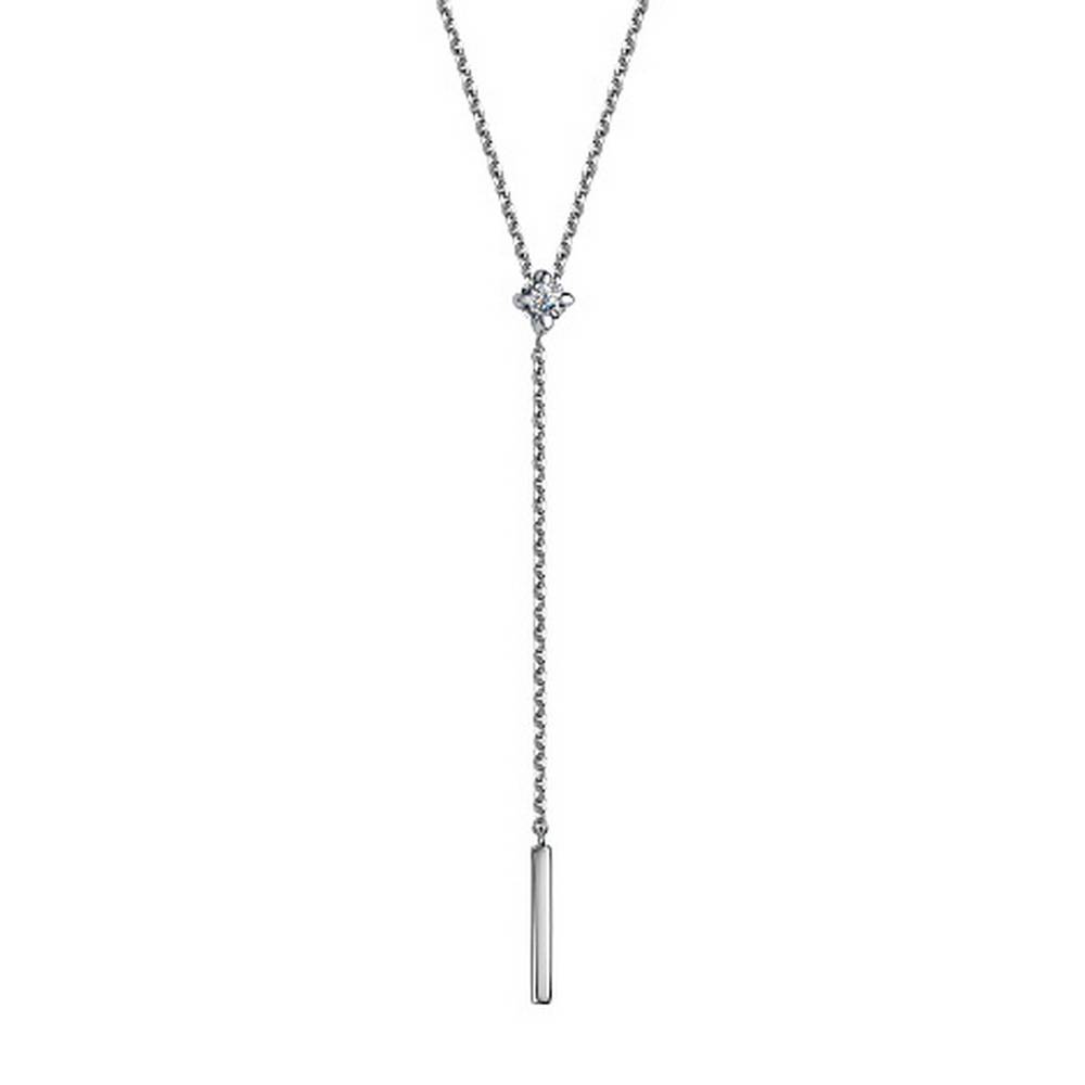 Колье из белого золота с бриллиантом (047123)