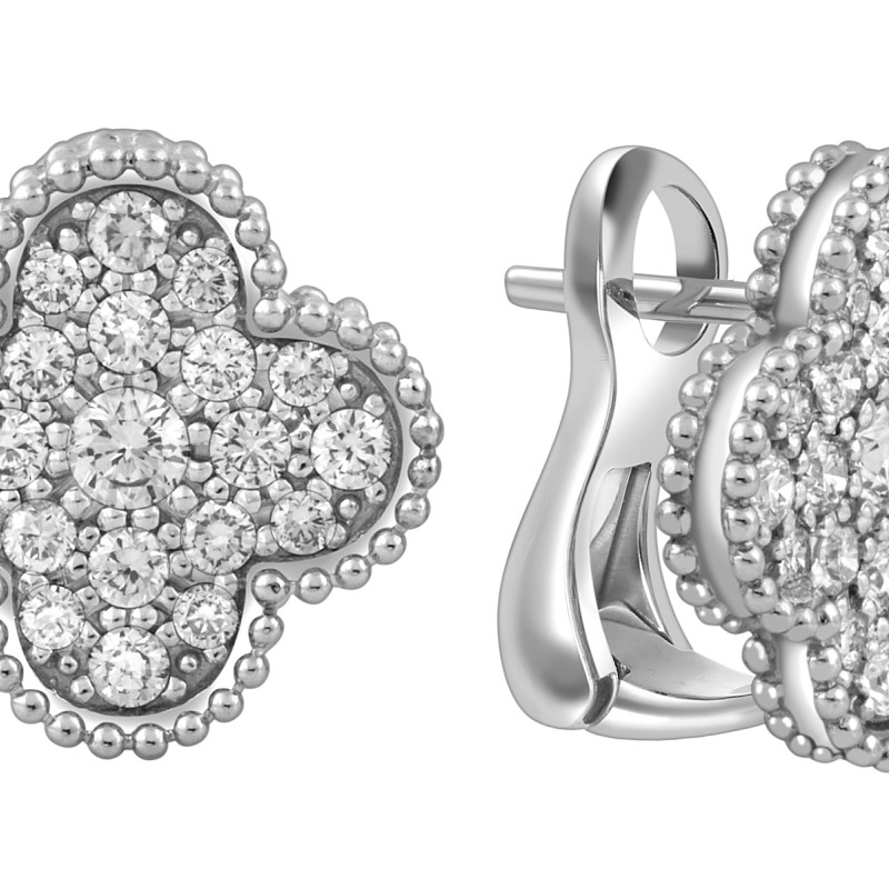 Серьги из белого золота с бриллиантами (051299)