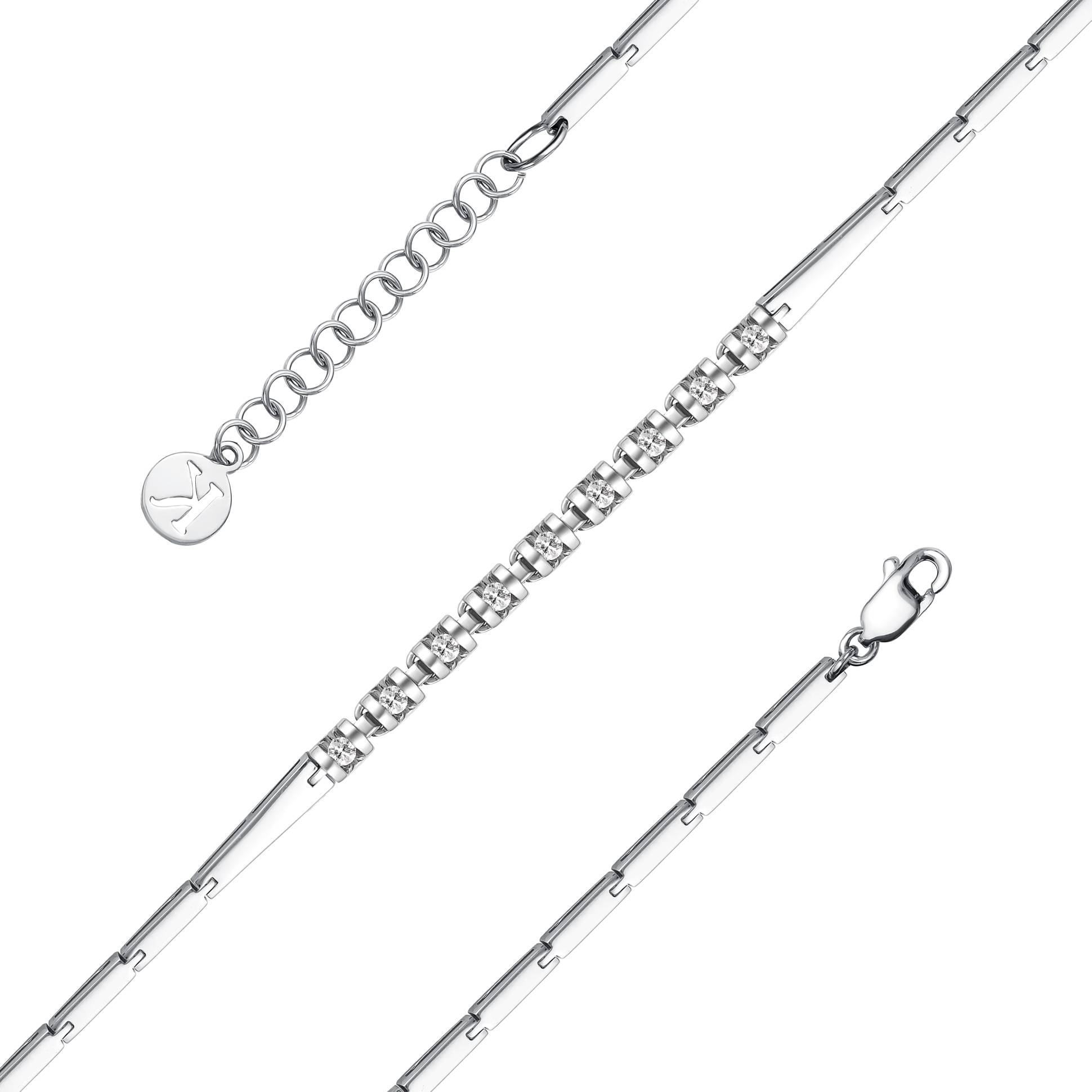 Браслет из белого золота с бриллиантами (050517)