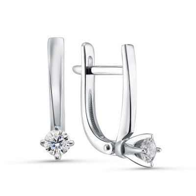 Серьги из белого золота с бриллиантами (058770)