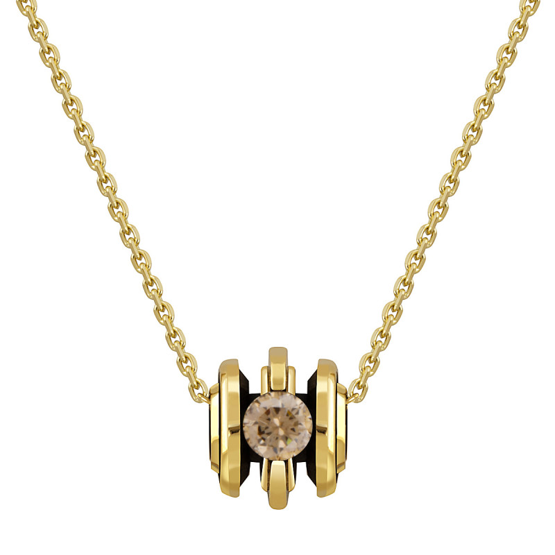 Колье из жёлтого золота с бриллиантом (048077)