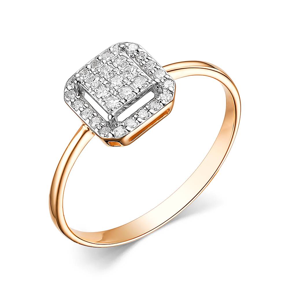 Кольцо из красного золота с бриллиантами  (060575)